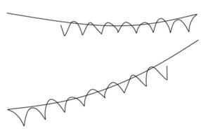 Continuous Line Drawing. Hanging Flag Garland. vector