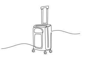Suitcase One Continuous Single Line Art Isolated. vector