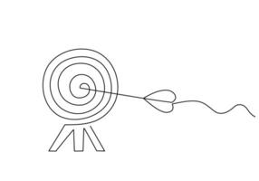 Arrows and Targets One Continuous Line Design. vector