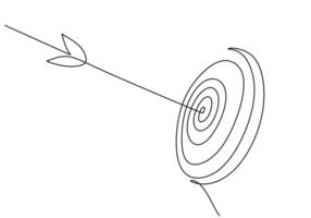 Arrows and Targets Symbol. One Continuous Line. vector
