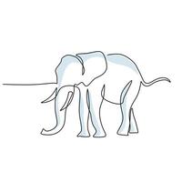 Big Elephant One Continuous Line Art. vector