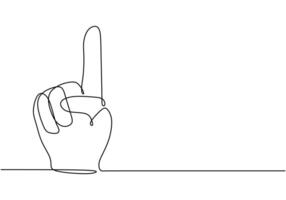 Hand Pointing Finger Continuous Line Drawing vector