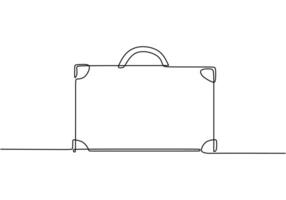 Suitcase One Line Minimalist Drawing vector