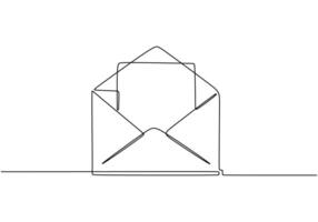 Envelope with Letter Continuous Line Art vector