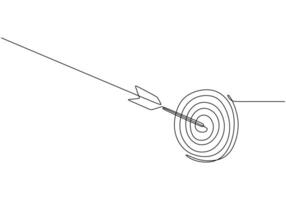 Target with Arrow One Line Art Design vector