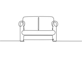 Sofa Chair Continuous One Line Drawing vector