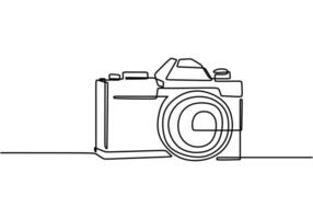 One Line Art of DSLR Camera vector