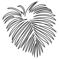 Continuous Line Art of Palm Leaf vector