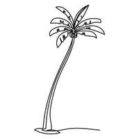 Coconut Tree Continuous Line Drawing vector