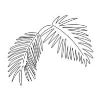 One Continuous Line Palm Leaf Design vector