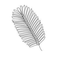 Decorative Palm Leaf Continuous Line vector