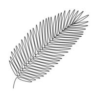 Single Continuous Line Art Palm Leaf vector