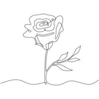 Minimalist Rose Continuous Line Design drawing vector
