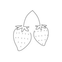 Single Outline Strawberry Continuous Line Art vector