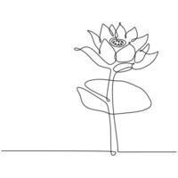 Minimalist Lotus Continuous Line Illustration vector