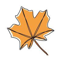 One Continuous Line Maple Leaf drawing vector