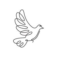 Minimalist Flying Bird Continuous Line drawing vector