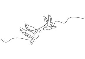 Dove Bird Couple drawing Line Drawing vector