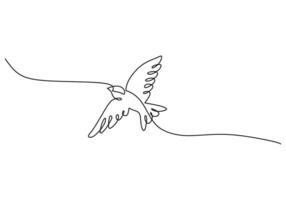 Animal Bird Swallow Continuous Outline Sketch vector