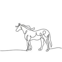 Minimal Horse Running Continuous Line Art vector