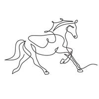 Running Horse Minimalist Contour Line Art vector