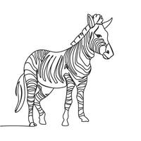 Zebra Continuous One Line Drawing Minimalist vector