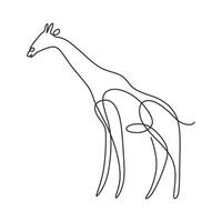 Isolated Giraffe Line Art Handdrawn vector