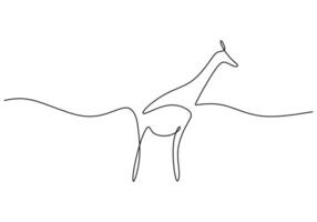 drawing Giraffe Line Drawing Isolated Art vector