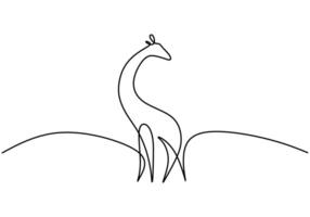 Wild Zoo Giraffe One Line Art vector
