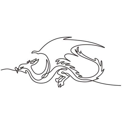 Magic Flying Fairy Dragon One Line