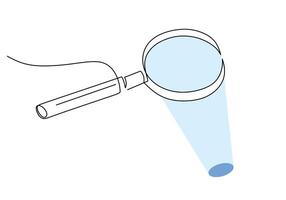 Magnifying Glass Find Look Continuous Line vector