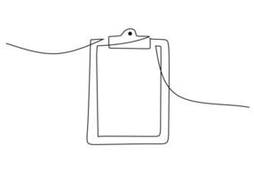 Checklist Clipboard One Line Drawing Outline vector