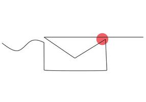 Envelope Continuous One Line Art Drawing vector