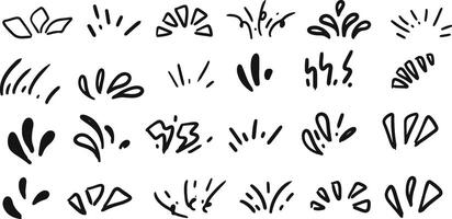 A set of hand drawn brush strokes vector