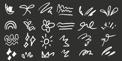 A collection of different hand drawn symbols vector