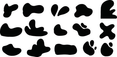 A set of black and white shapes with different shapes vector