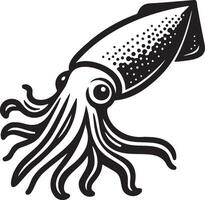 A Squid Sketch Drawing. vector