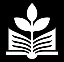 White open book with a leaf on it vector