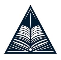 An open book in a triangle shape vector