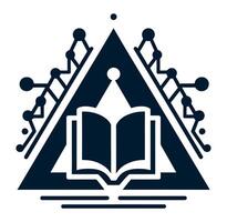 An open book with a triangle shape and a triangle on top vector