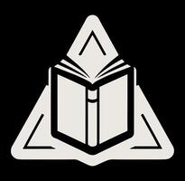 A triangle with a book inside it vector