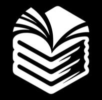 Black and white icon of a book vector