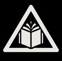 Triangle with an open book in it vector