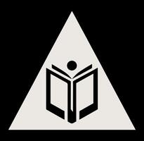The book is in a triangle with a white background vector