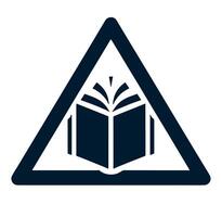 A triangle with an open book in it vector
