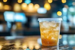 A cup of iced tea on a table photo