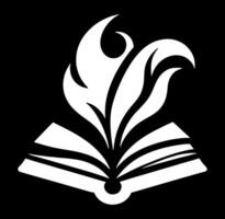 Open book with flames on it vector