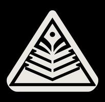 A triangle with a leaf in it vector