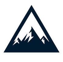 Triangle with a mountain and trees in it vector
