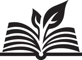 Open book with a leaf illustration vector